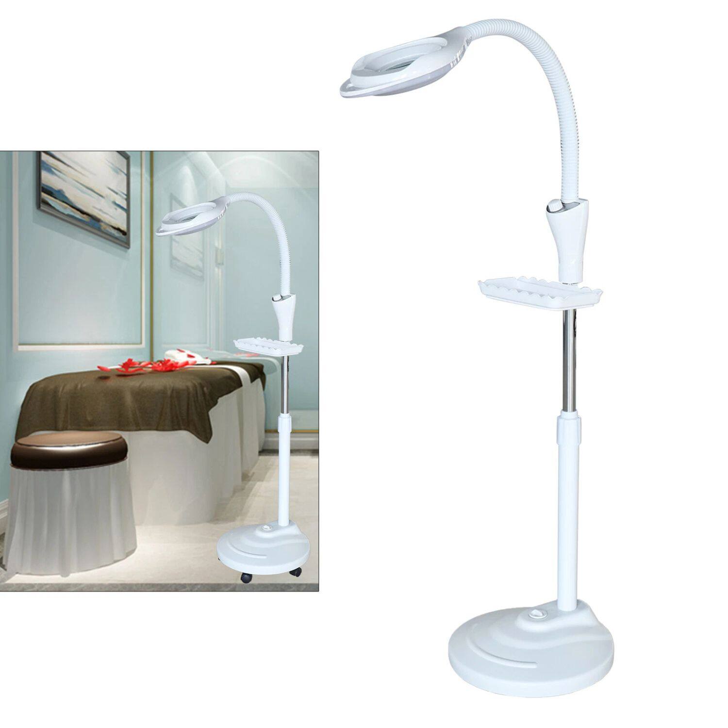 Alt View 5. Home Collection - LED Magnifying Floor Lamp with 16X Diopter Glass – Rolling Stand Light for Crafts & Work.