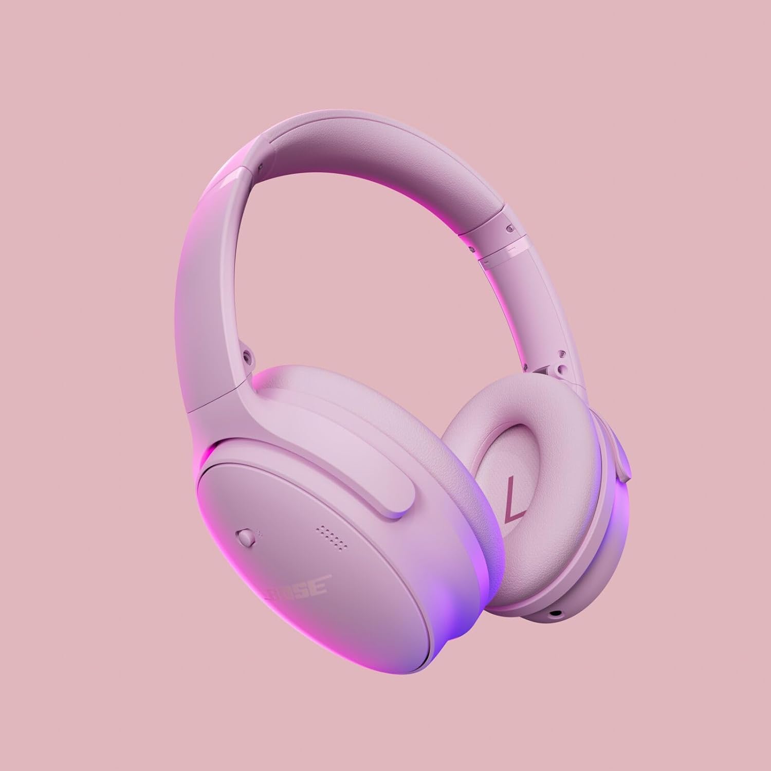 Alt View 1. Bose - Bose QuietComfort Headphones Bundle with Fast Charger - Wireless Bluetooth Over-Ear Noise Cancelling (Petal Pink) - Petal Pink.