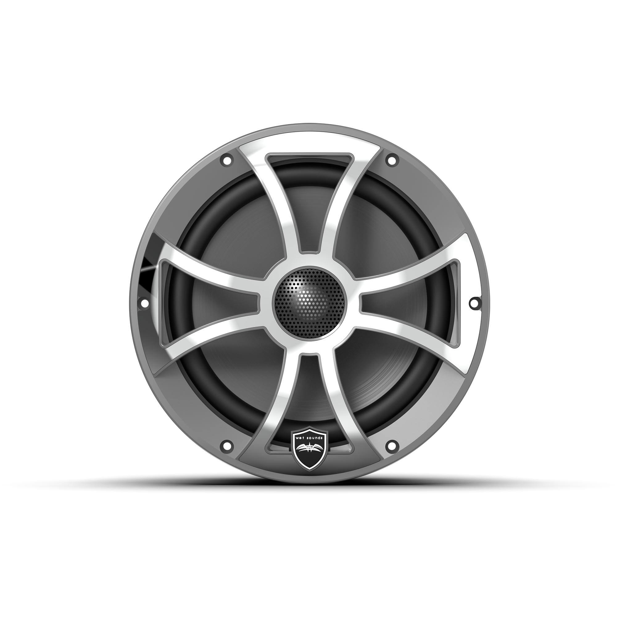 Alt View 1. Wet Sounds - Wet Sounds REVO 8 XS-G-SS V3 - Revolution Series 8" RGB LED Marine Coaxial Speakers with Gunmetal/Stainless XS Gril... - Black/Gray.