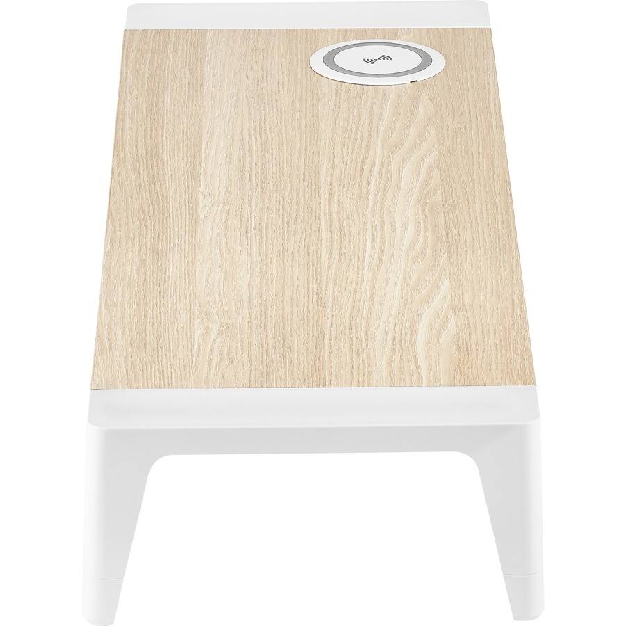 Left. Bostitch - Bostitch Wireless Charging Wooden Monitor Stand 33 lb Load Capacity 24" Width x 8" Depth Wood, Wood Grain Multi - Multi.