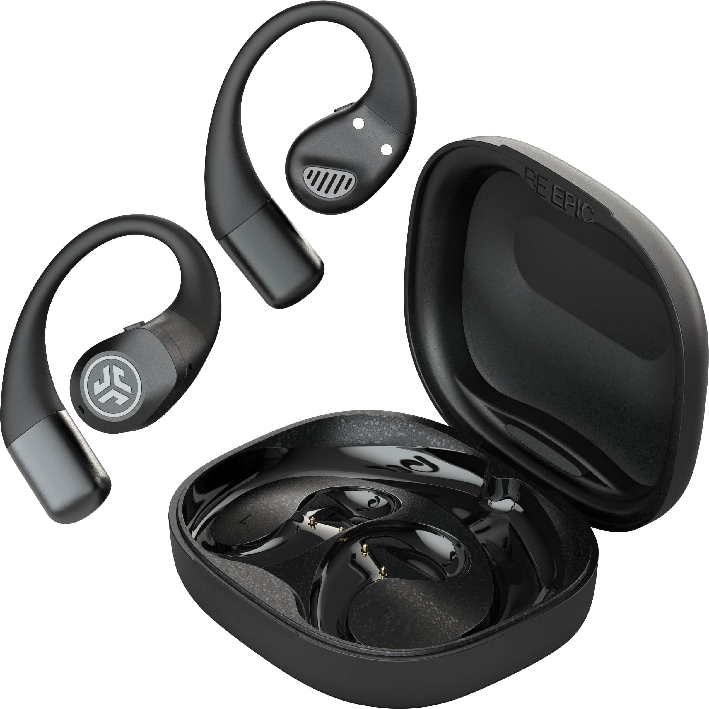 Front. JLab - Epic Open Sport Air Conduction Wireless Earbuds - Black.