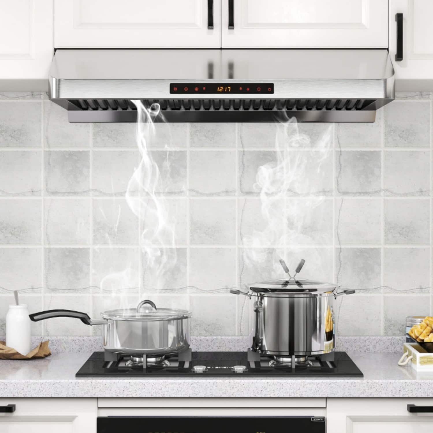 LUCKY ONE - 36 inches - Convertible - Under cabinet Range Hood - Silver