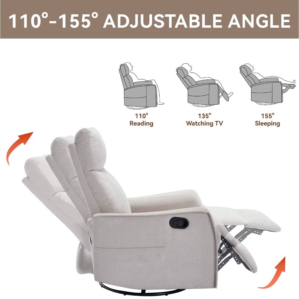 110°-155° ADJUSTABLE ANGLE

110° Reading
135° Watching TV
155° Sleeping