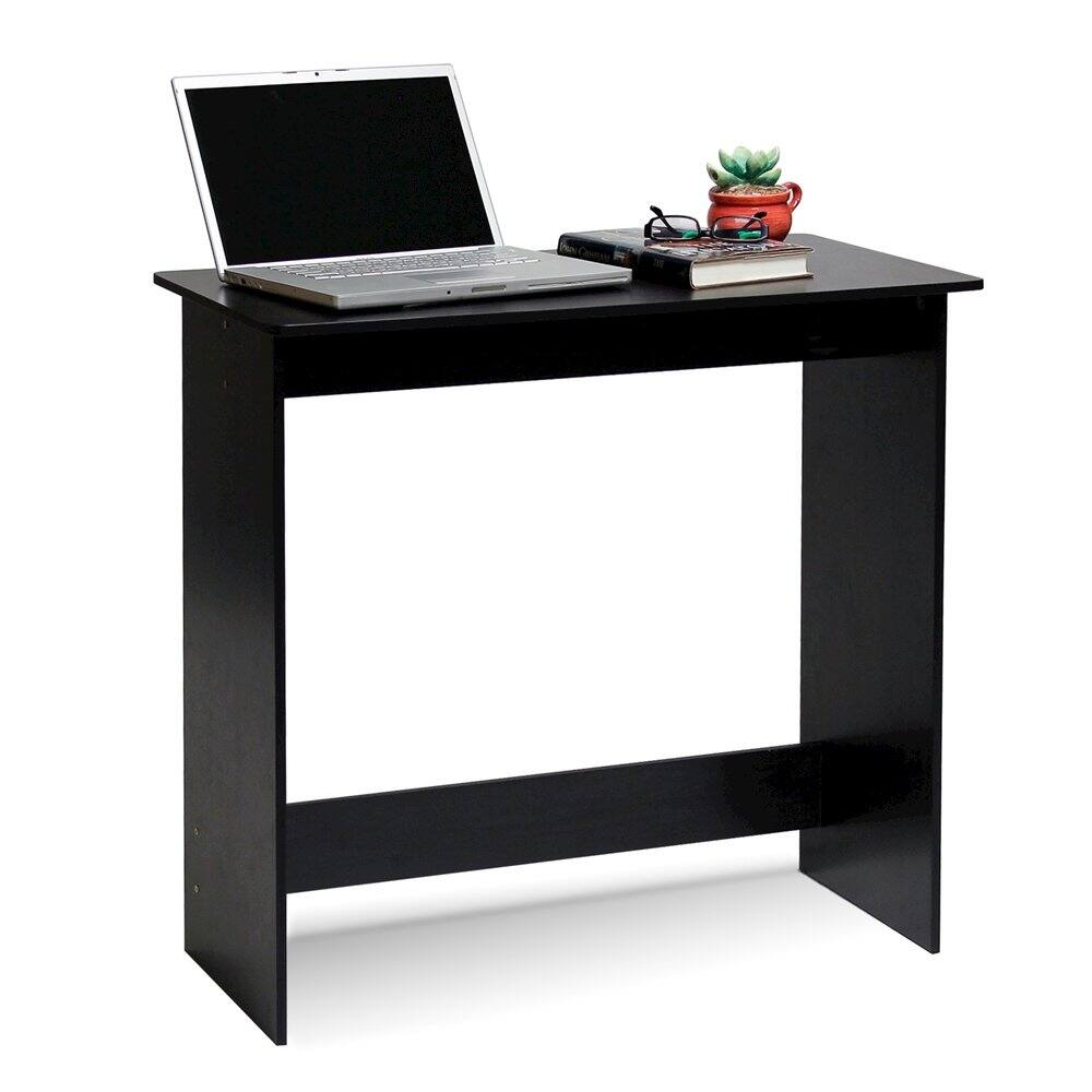 Left. FurniFact - Black Wooden Office Desk with Storage, Writing Desk and Study Desk Design - Espresso.