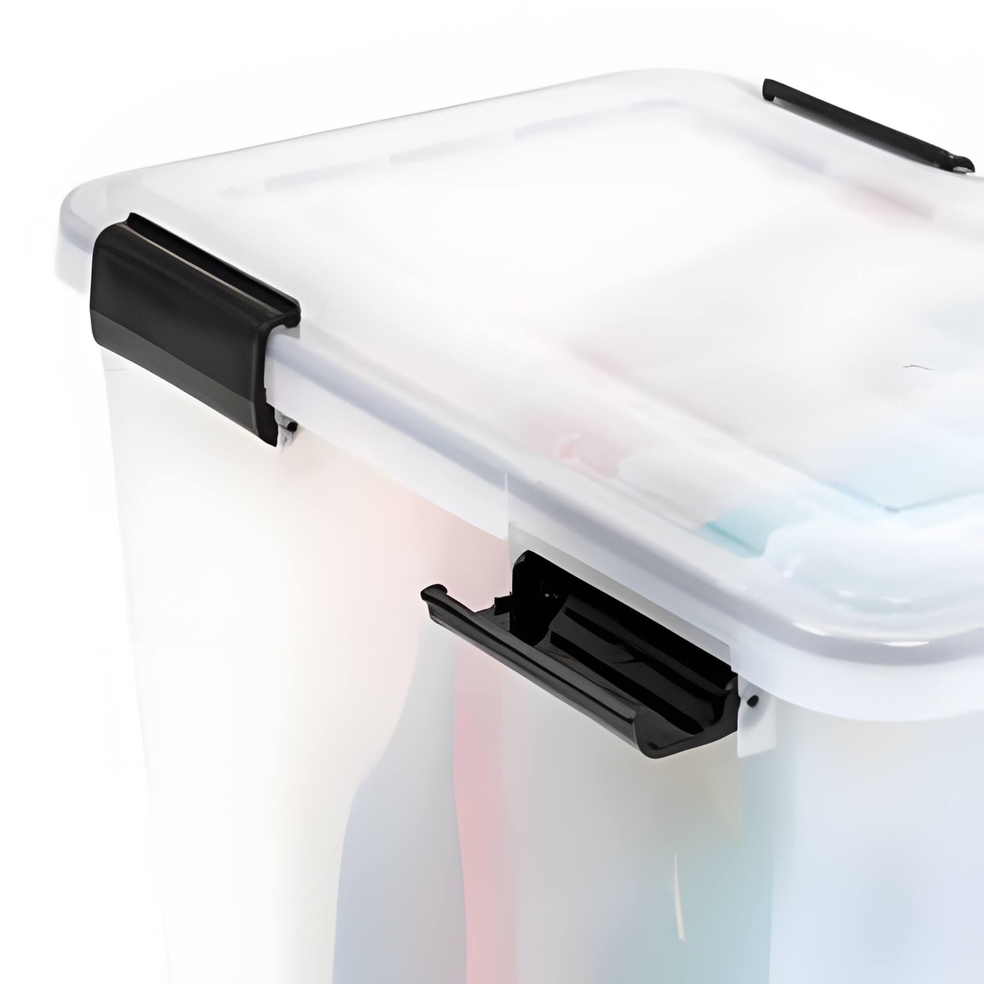 Alt View 7. IRIS USA - IRIS USA 103 Qt Storage Bins Plastic Gasket Box with Tight Latching Lids, 2 Pack - Clear.