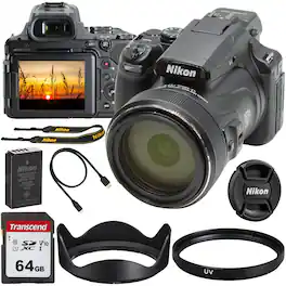 Nikon - COOLPIX P1100 16MP Digital Camera All Inclusive Bundle - Black