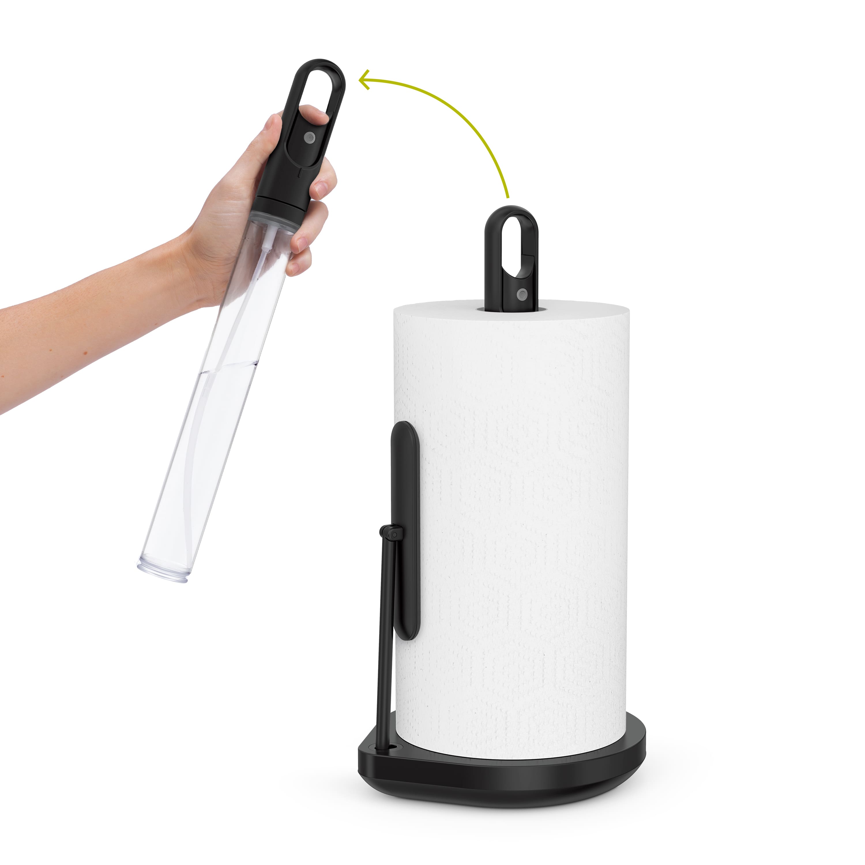 simplehuman - paper towel holder with spray - Black