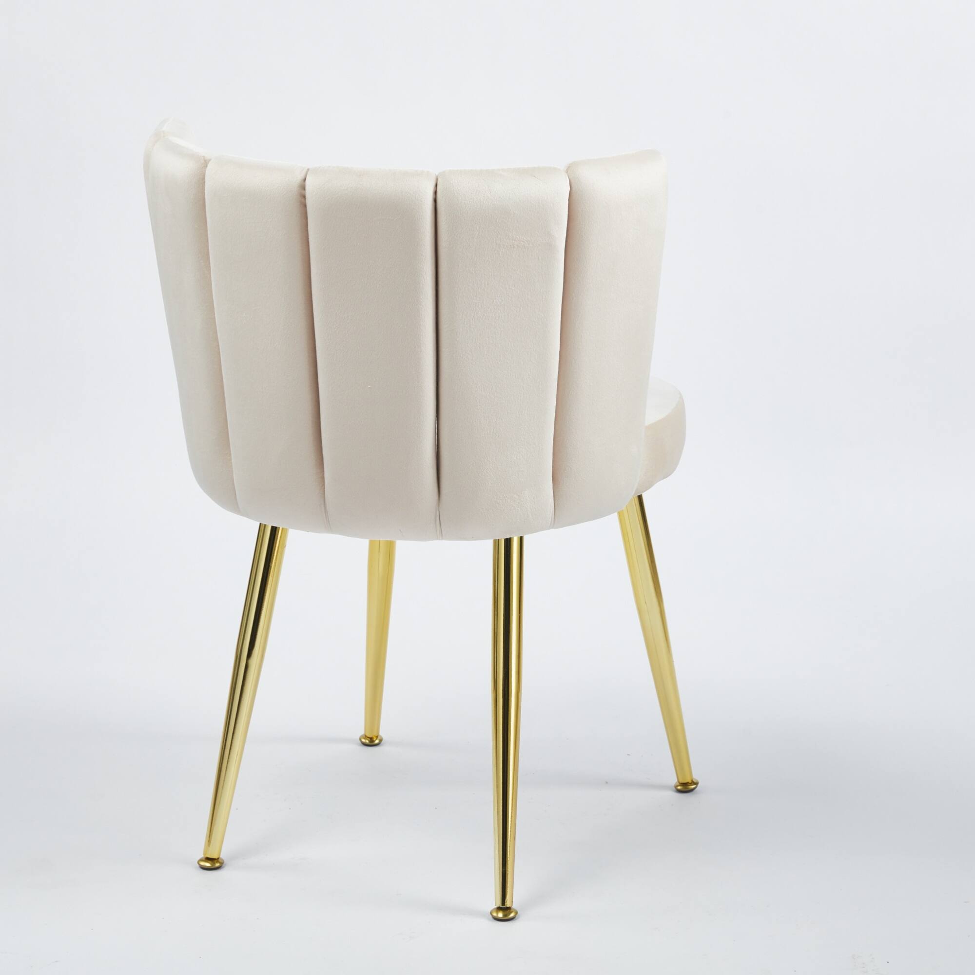 Alt View 7. GOODSILO - Elegant Velvet Dining Chairs Set of 2 with Golden Iron Legs for Modern Living Spaces - White.