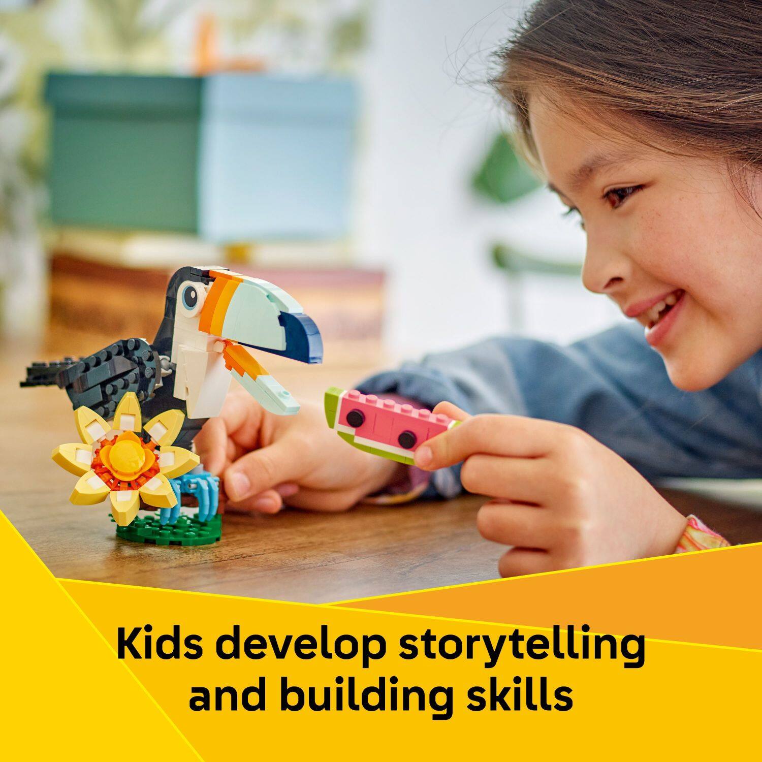 Kids develop storytelling and building skills