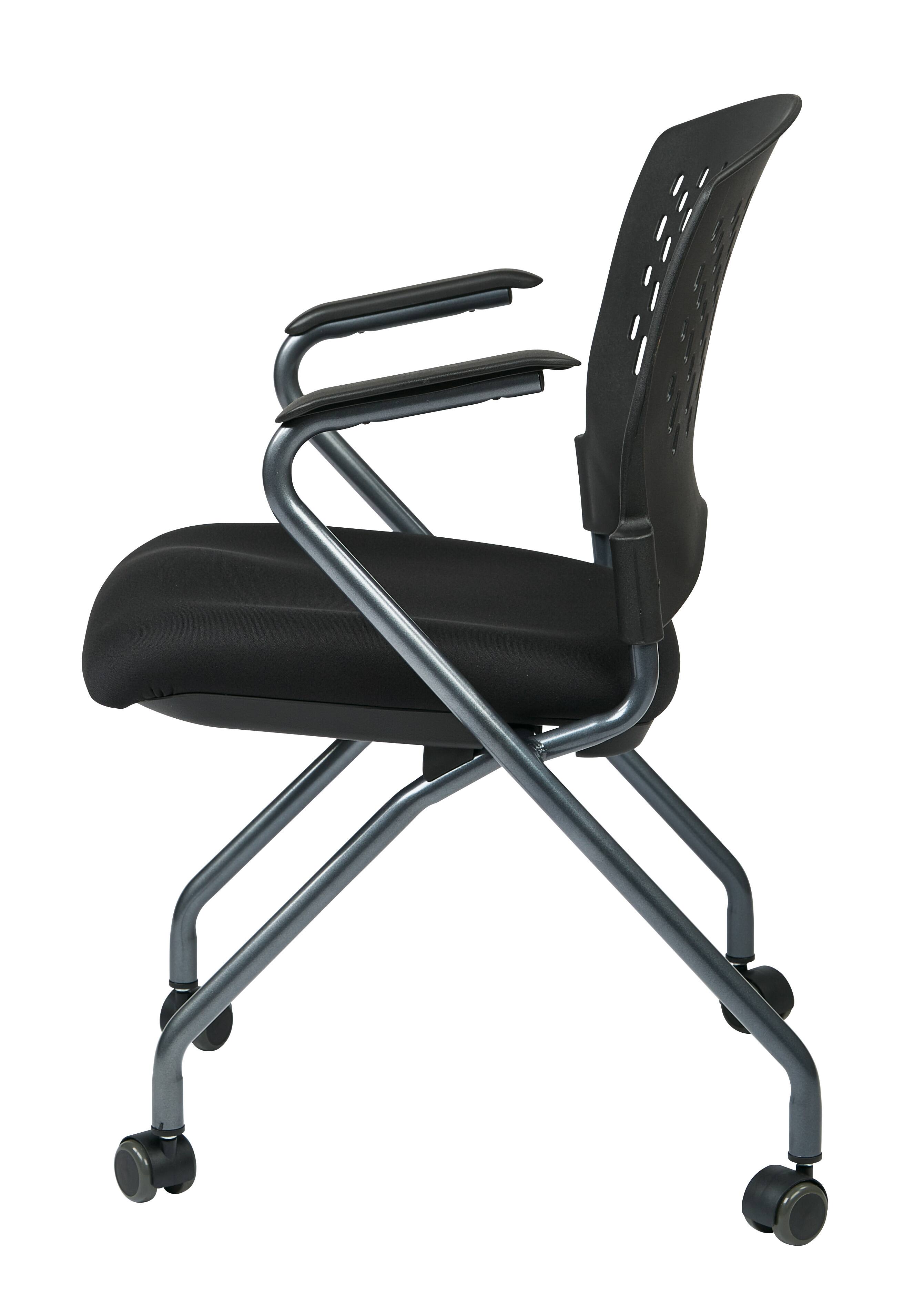 Left. Office Star Products - Soft-Flex Frame Folding/Nesting Office Visitor Chair - Coal.