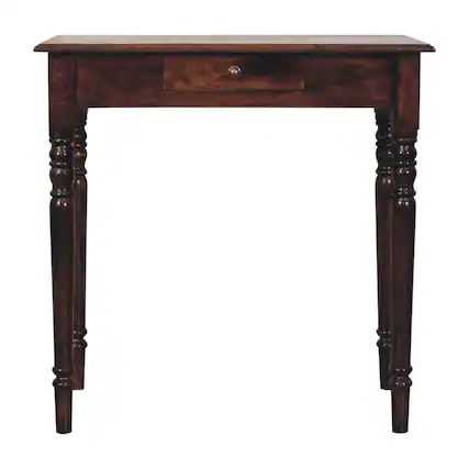 Front. Artisan Furniture - Artisan Furniture Solid Wood California Walnut Writing Desk, 1 Drawer, Dark Brown - Dark Brown.