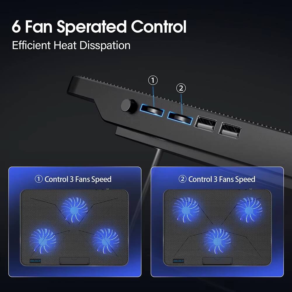 6 Fan Separated Control  
Efficient Heat Dissipation  

1. Control 3 Fans Speed  
2. Control 3 Fans Speed