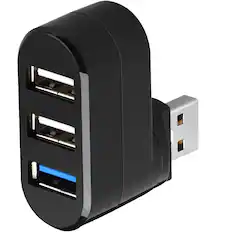 Front. Sanoxy - High Speed 3 Port USB 3.0 Multi HUB Splitter Expansion Desktop PC Laptop Adapter - Black.
