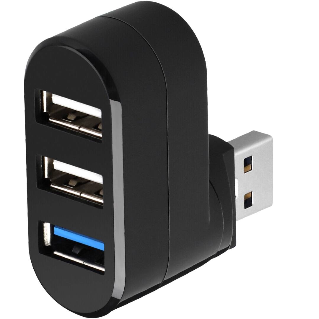 Front. Sanoxy - High Speed 3 Port USB 3.0 Multi HUB Splitter Expansion Desktop PC Laptop Adapter - Black.