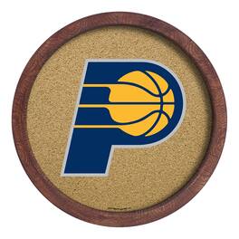 The Fan-Brand - Indiana Pacers 20.25'' Round Faux Barrel Framed Cork Board - Multicolor