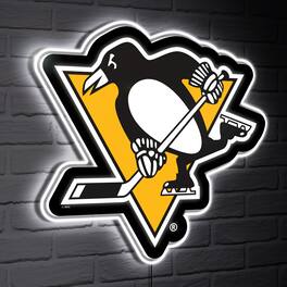 Evergreen Enterprises - Pittsburgh Penguins LED Team Logo Shaped Lighted Wall Sign - Multicolor