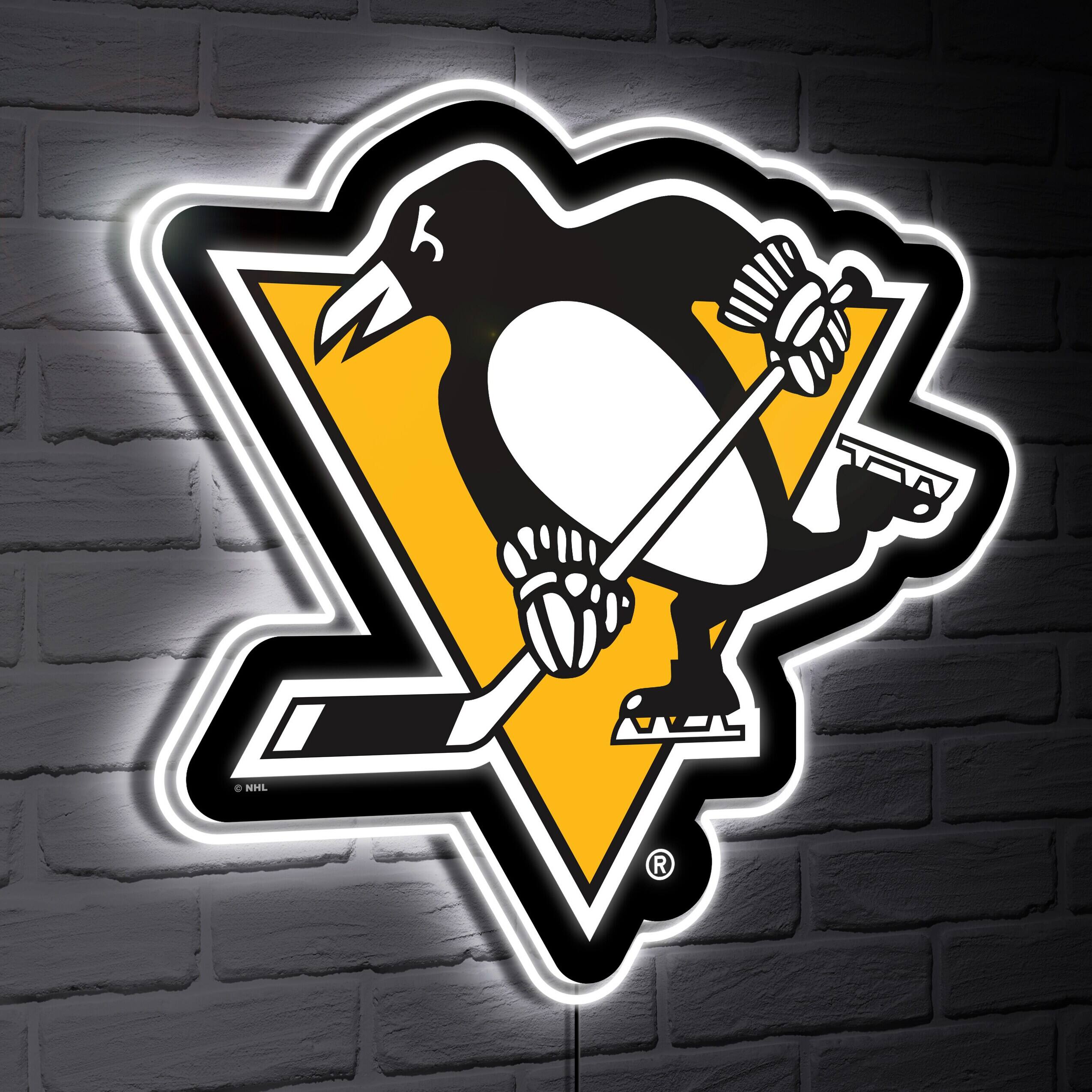 Pittsburgh Penguins LED Team Logo Shaped Lighted Wall Sign