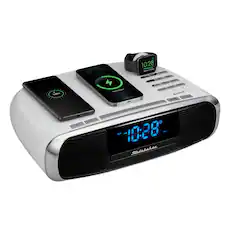 Front. Studebaker - Workstation Hi-Fi CD Clock Radio and Wireless Charging Station - White.