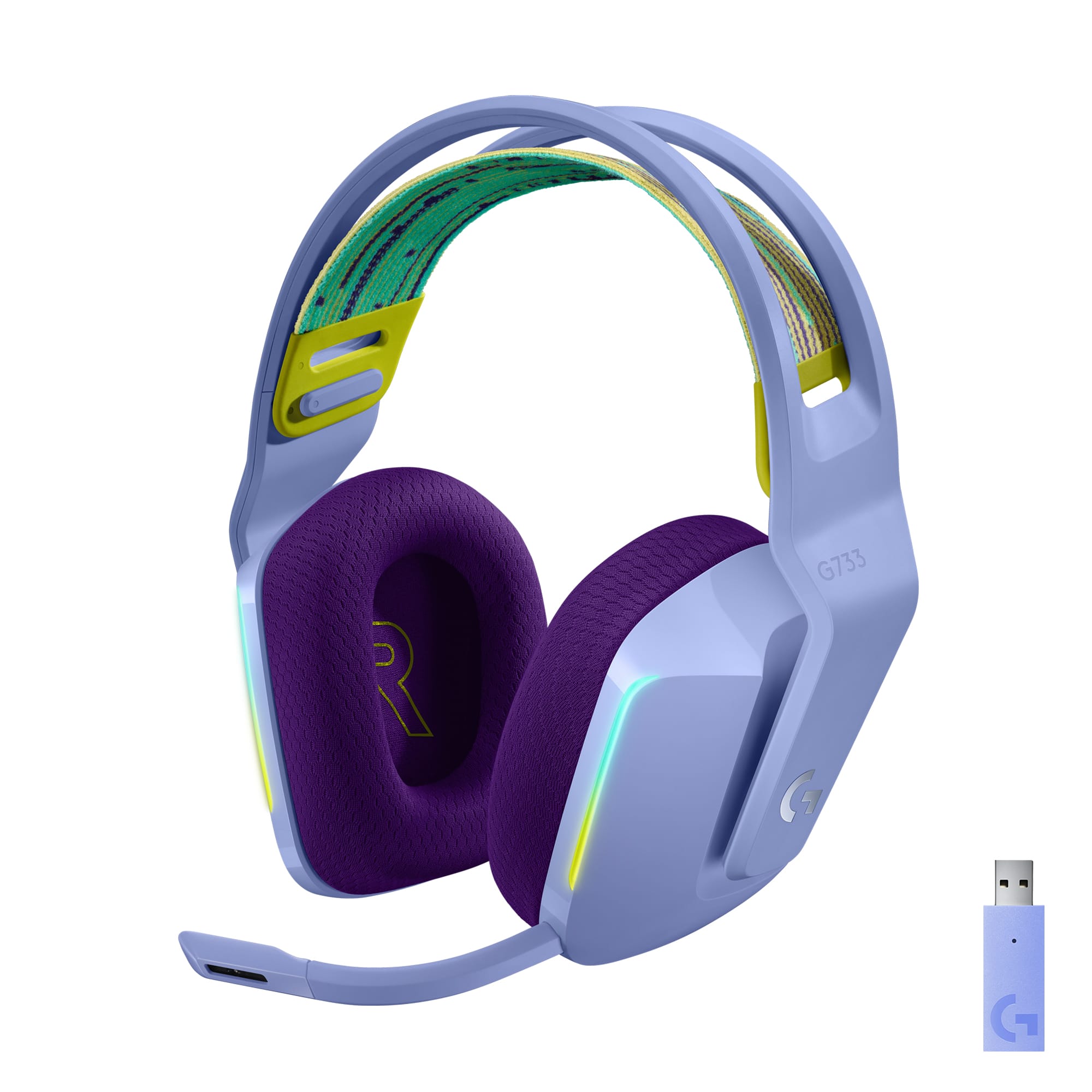 Logitech G733 LIGHTSPEED Wireless Gaming Headset for PS4, PC Lilac  981-000889 - Best Buy