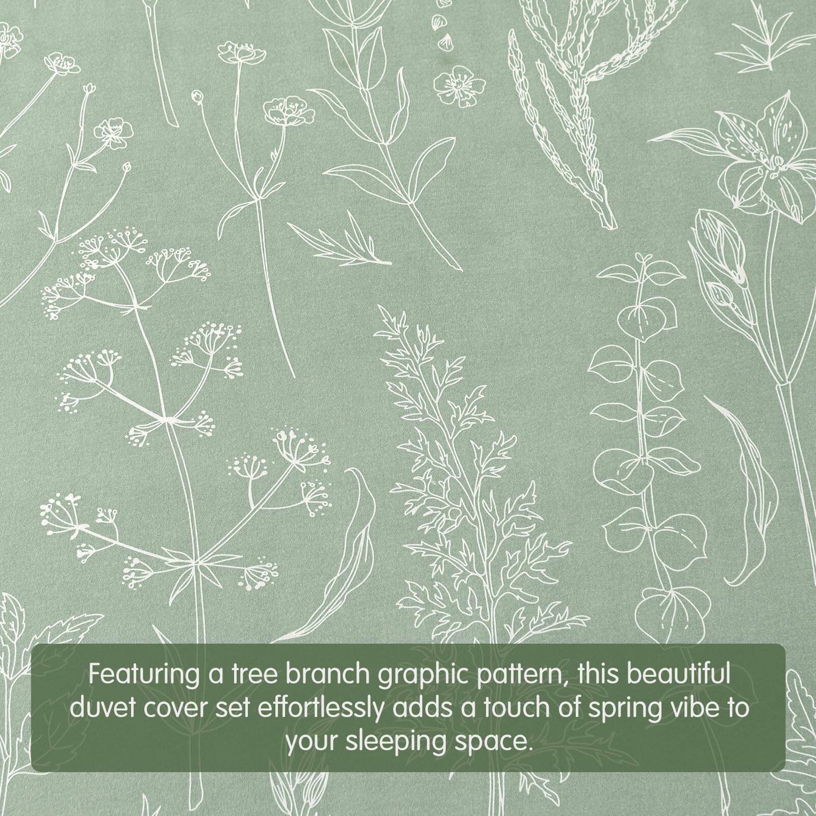 Featuring a tree branch graphic pattern, this beautiful duvet cover set effortlessly adds a touch of spring vibe to your sleeping space.
