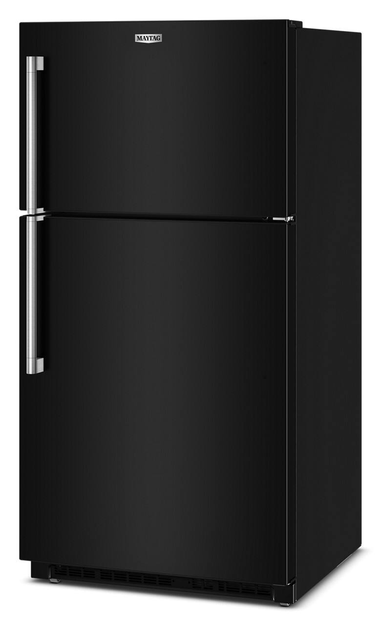 Left. Maytag - 21 Cu. Ft. Top-Freezer Refrigerator with Garage Mode - Black.