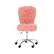 Angle. Linon Home Décor - Larabee Plush Faux Fur Adjustable Office Chair With Chrome Base - Blush Pink.