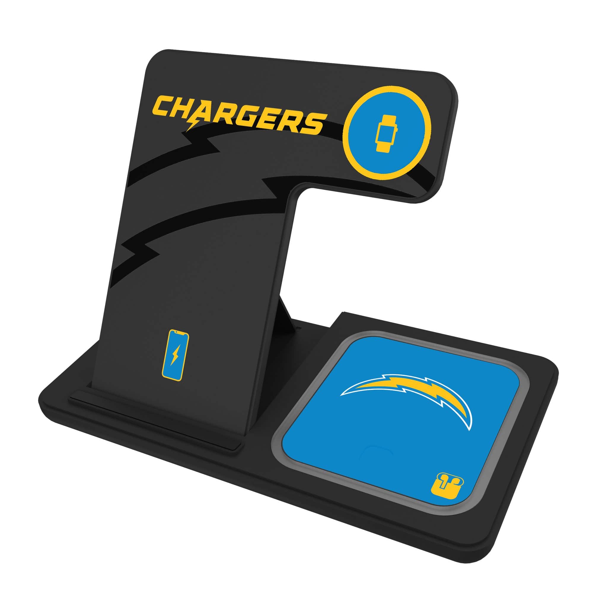 Keyscaper - Los Angeles Chargers 3-In-1 Wireless Charger - Multicolor