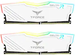 Team Group - Team T-Force Delta RGB 32GB (2 x 16GB) 288-Pin PC RAM DDR4 3600 (PC4 28800) Desktop Memory Model TF4D432G3600HC18JDC01 - White