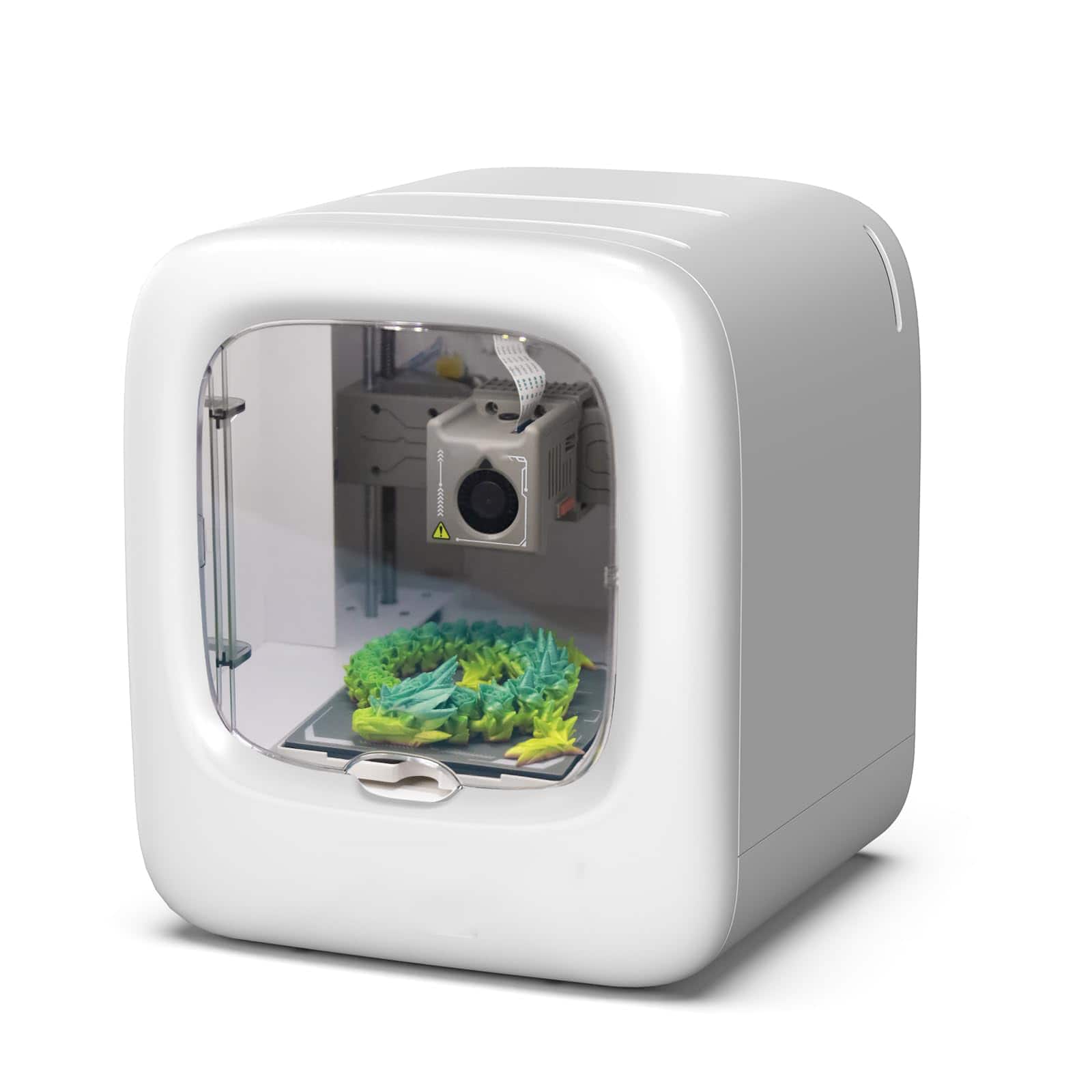 GlowWise - Fully assembled kids' 3D printer: 400mm/s, auto-leveling, 1500+ models & 1 PLA included. Ideal for home & school use.