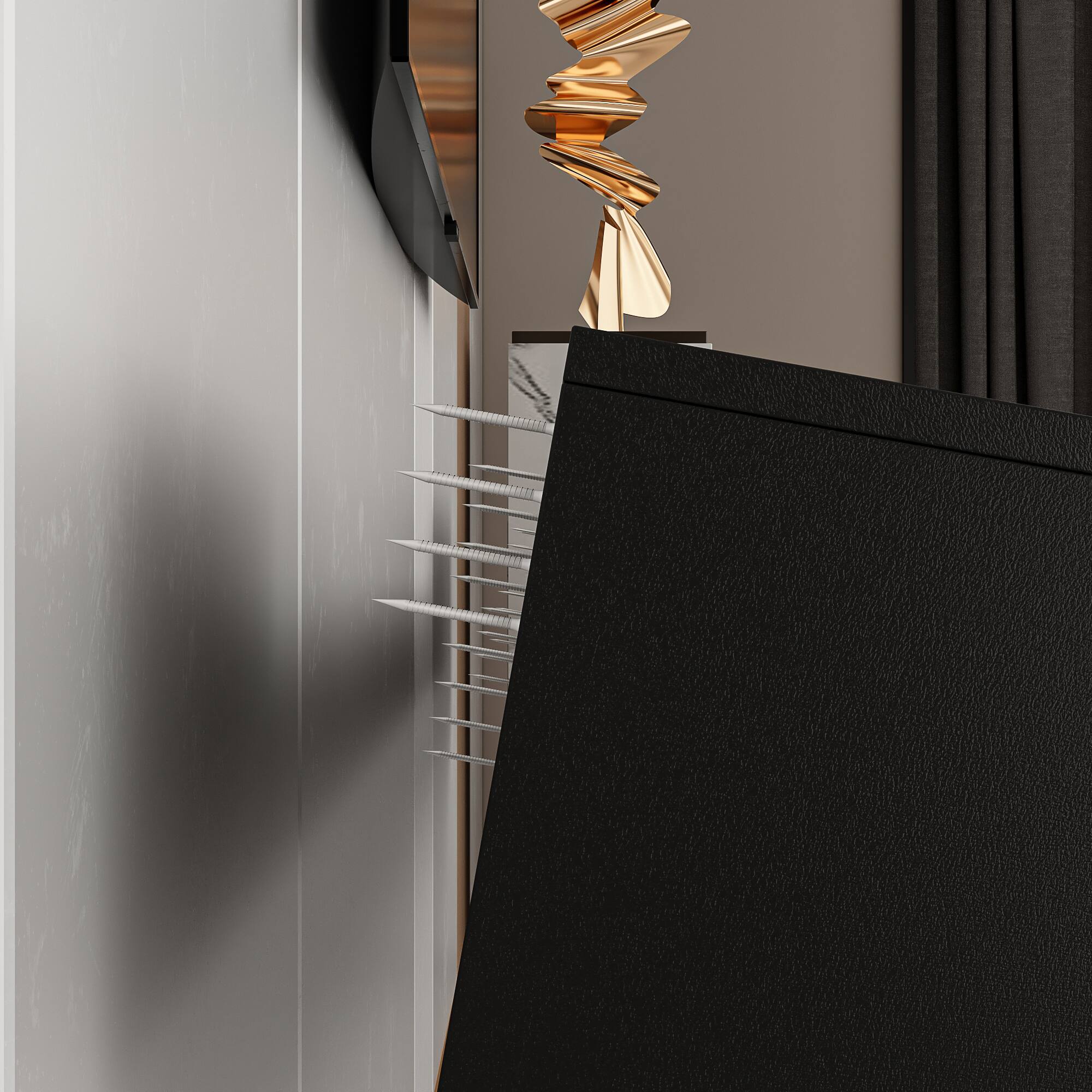 Alt View 2. Famapy - Famapy Floating TV Stand, Wall - Mounted Media Console with LED Lights & Storage Up to 70 Inches - Black.