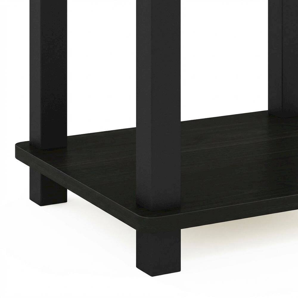 Alt View 2. FurniFact - Engineered Wood Nightstand with Compact Design and Modern Look - Black Espresso/Black.