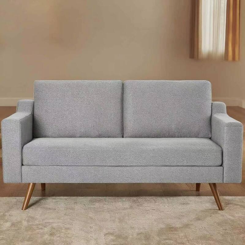 Dyonery - 65.4 "Sofa,  medieval modern small sofa, with spring pads, solid wood frame, tool-free assembly - Gray
