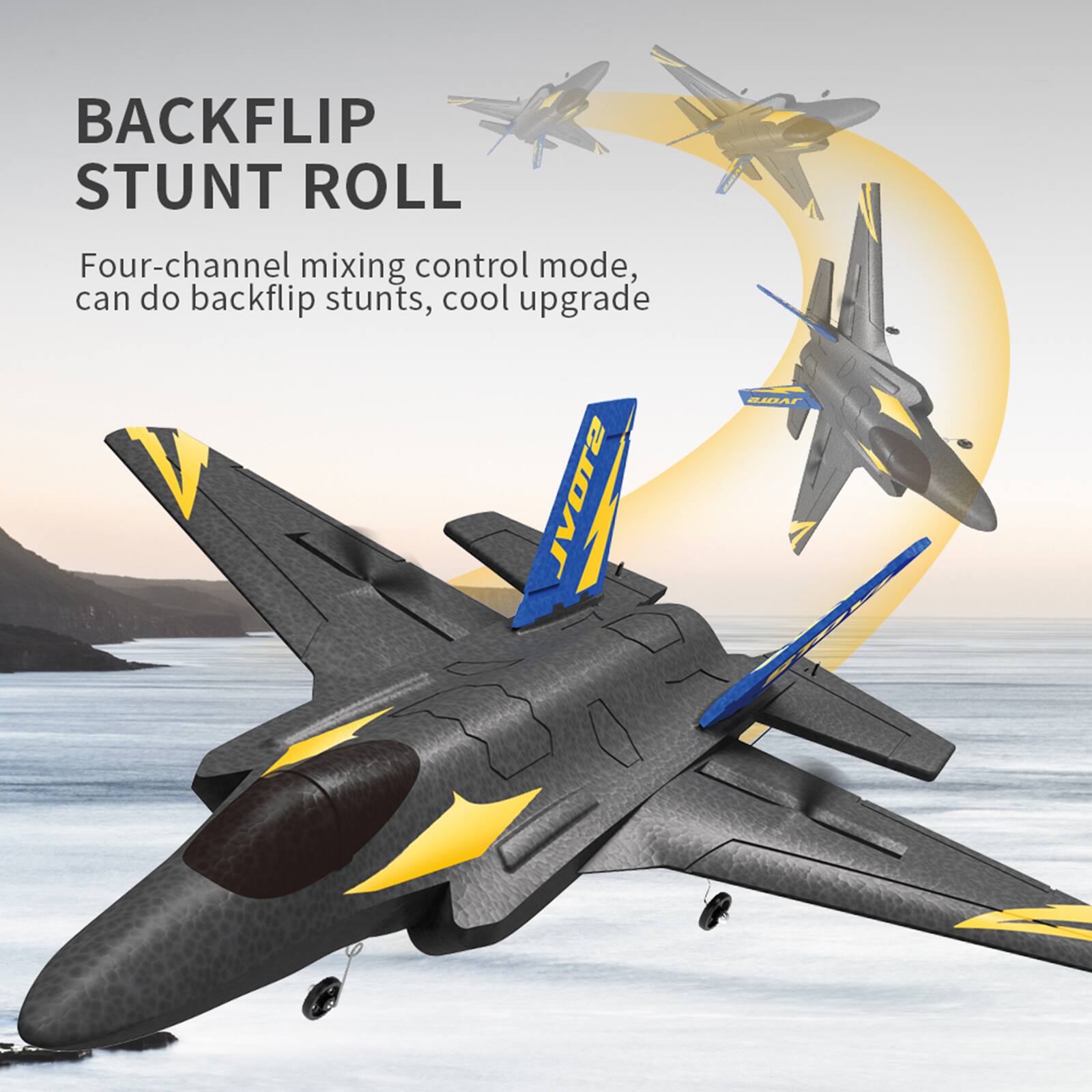 BACKFLIP STUNT ROLL

Four-channel mixing control mode, can do backflip stunts, cool upgrade
