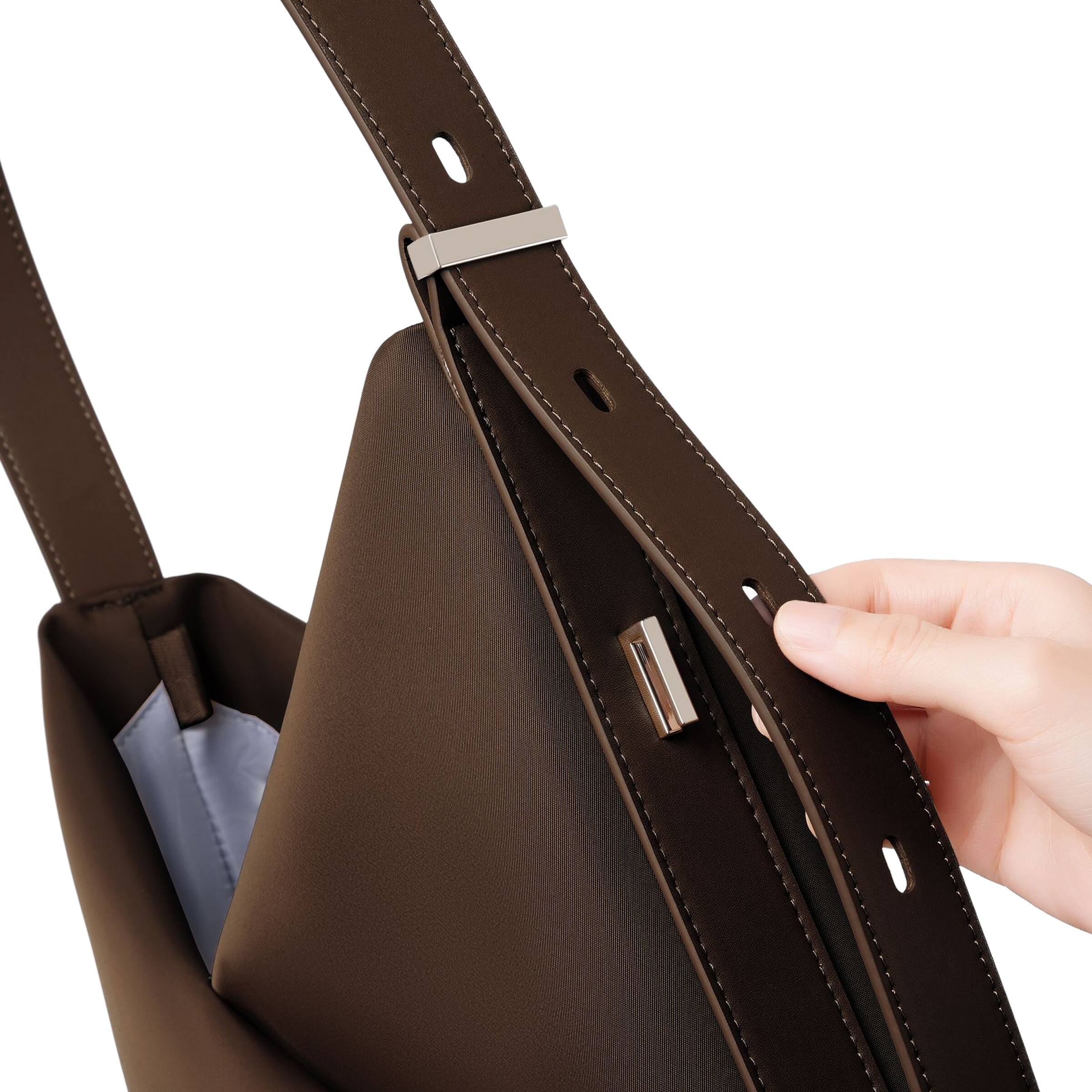 Alt View 1. Lux & Nyx - Lux & Nyx - Origami 15" Laptop Hobo Bag - Convertible Shoulder Bag - Espresso.