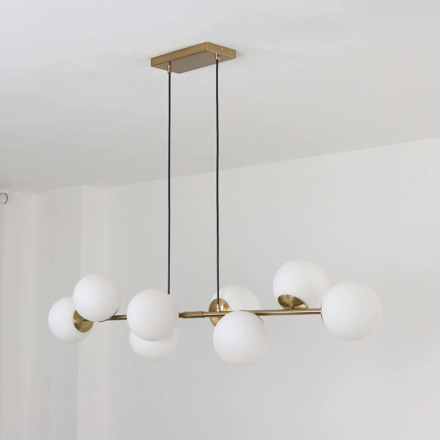 Alt View 4. Umeiluce - Modern 8-Light 49.2 Inches Kitchen Island Linear Chandelier E12 - Brass.