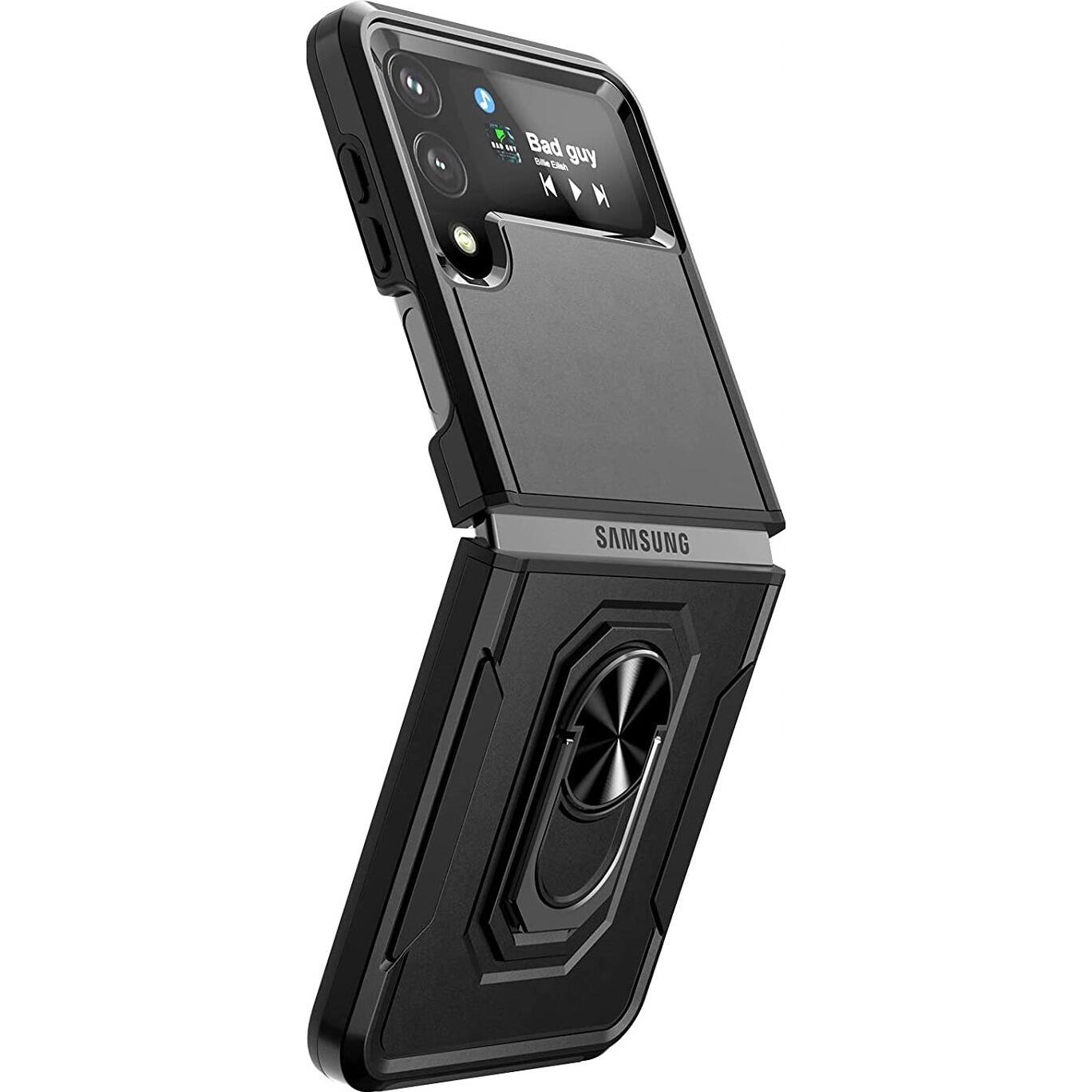 Alt View 11. SaharaCase - Heavy Duty Kickstand Series Case for Samsung Galaxy Z Flip4 - Black.