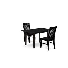 Front. East West Furniture - Dining Table- Dining Chairs - Brown.