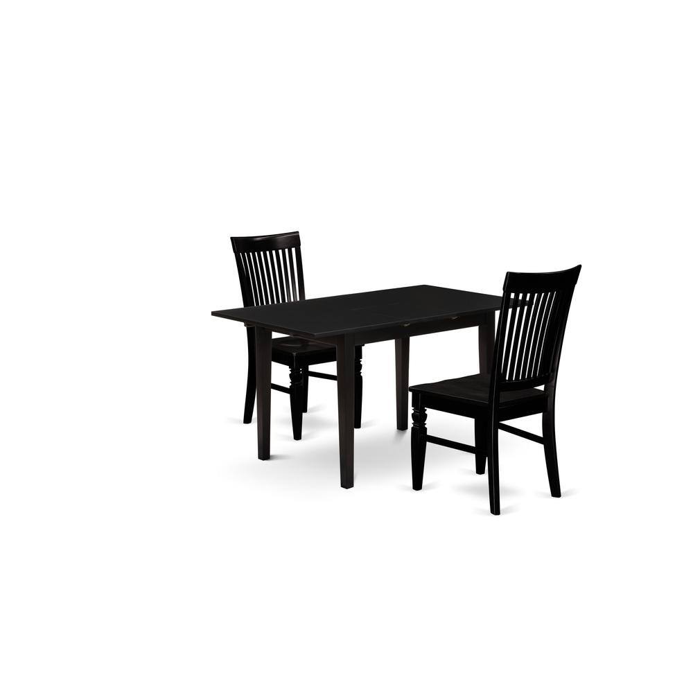 Front. East West Furniture - Dining Table- Dining Chairs - Brown.