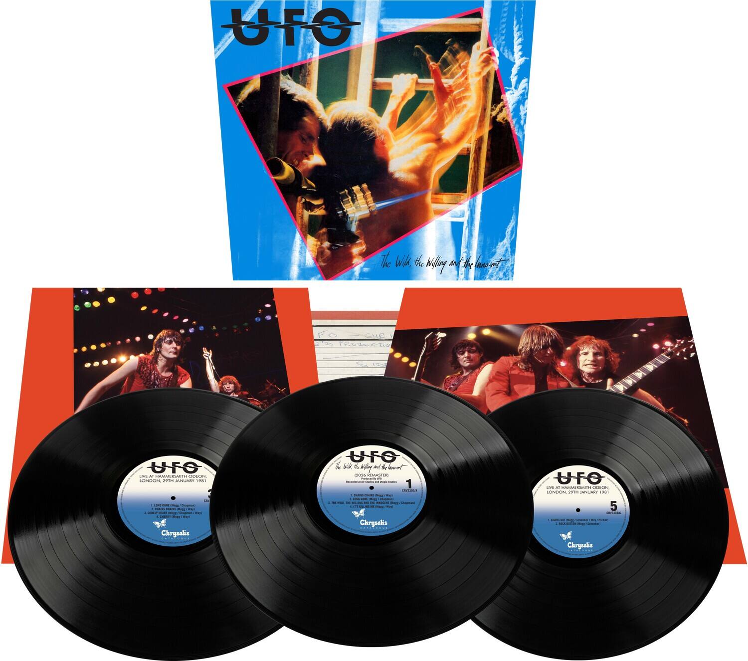 UFO  
The Wild, the Willing and the Innocent  

1. Love to Love You  
2. Lights Out  
3. The Wild, the Willing and the Innocent  
4. I Close My Eyes  
5. I'm Gonna Get You  

Chrysalis Records  
London, 27th January 1976