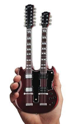 Axe Heaven - Gibson SG Double Neck Cherry Mini Guitar Replica Collectible Display Model