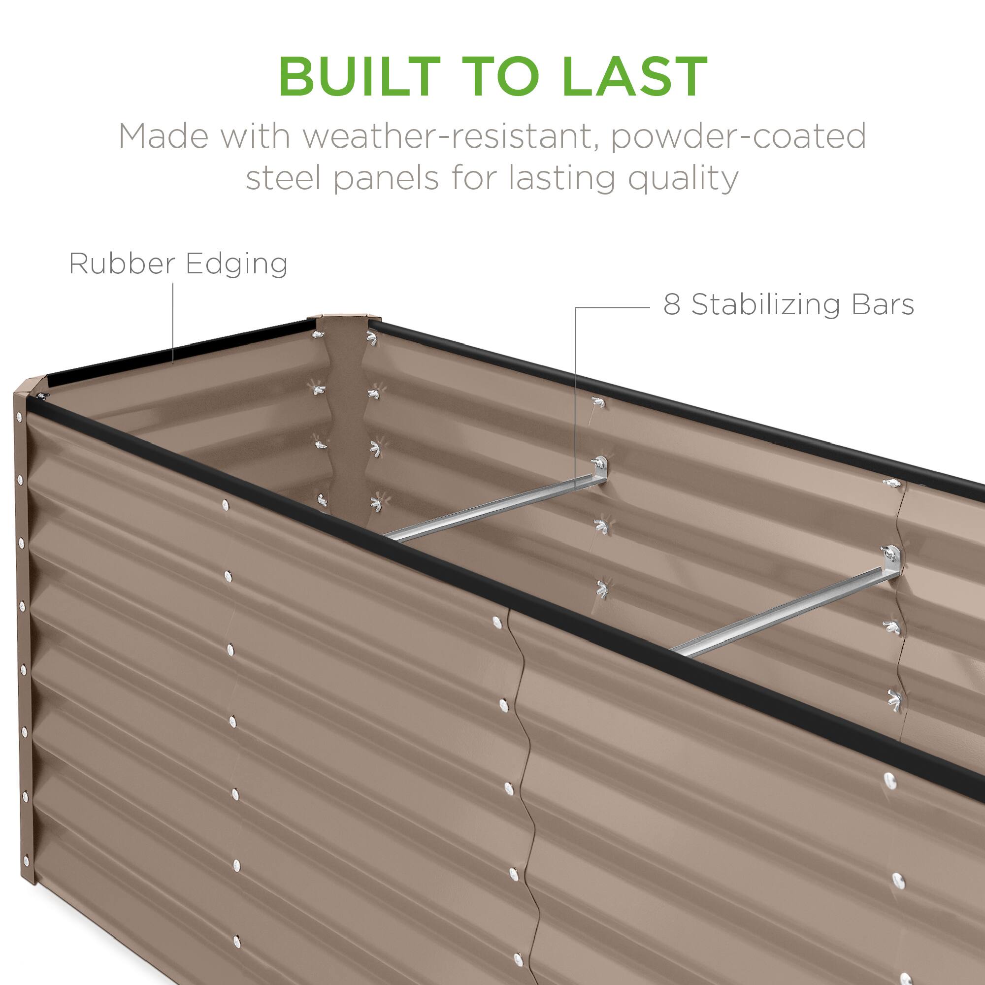 BUILT TO LAST

Made with weather-resistant, powder-coated steel panels for lasting quality

Rubber Edging

8 Stabilizing Bars