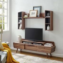 Omnistand 2 Piece Entertainment Center by Modway - Walnut Gray