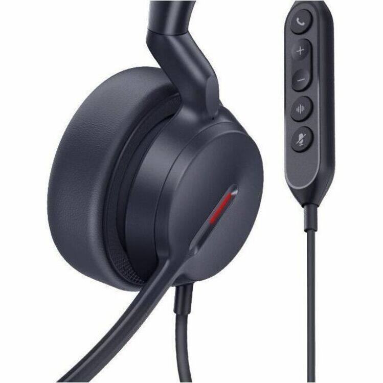 Alt View 1. Yealink - Yealink UH44 Headset - Stereo - USB Type C - Wired - 20 Hz to 20 kHz - Over-the-head, On-ear - Binaural - Supra-aural - Unknown.