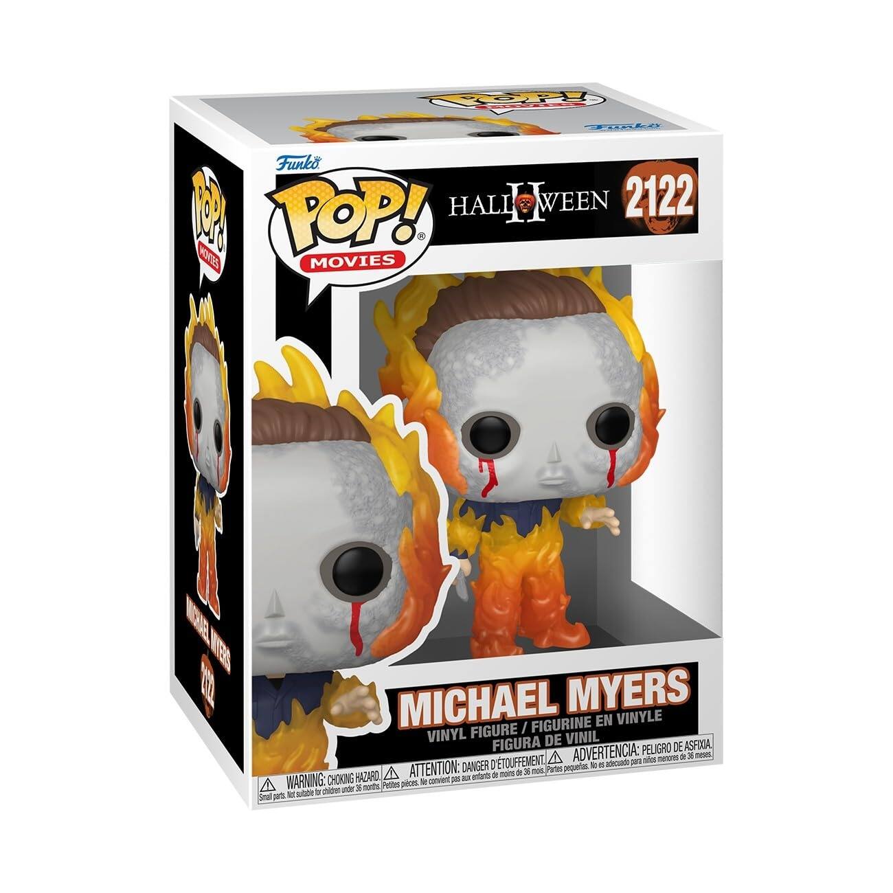 Funko! POP! HALL III WEEN 2122 MOVIES MOVIES  
MICHAEL MYERS VINYLE / FIGURINE EN VINYL FIGURE DE VINIL FIGURA  
ADVERTENCIA: PELIGRO DE ASFIXIA. 4 niños menores de 36 meses, ATTENTION: DANGER D'ETOUFFEMENT, 36 mois, Partes pequeñas. It is adecuado para 2% moins de WARNING: CHOKING HAZARD, le convient pas BUX enfants 25% months, Petites pièces. Not suitable for children under 3 years.