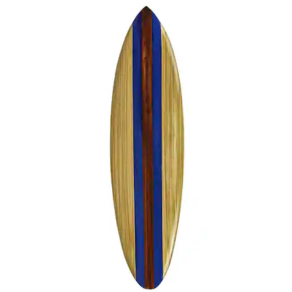Front. Zeckos - 32 Inch Wooden Surfboard Decorative Wall Hanging Beach Decor - Blue - Blue.