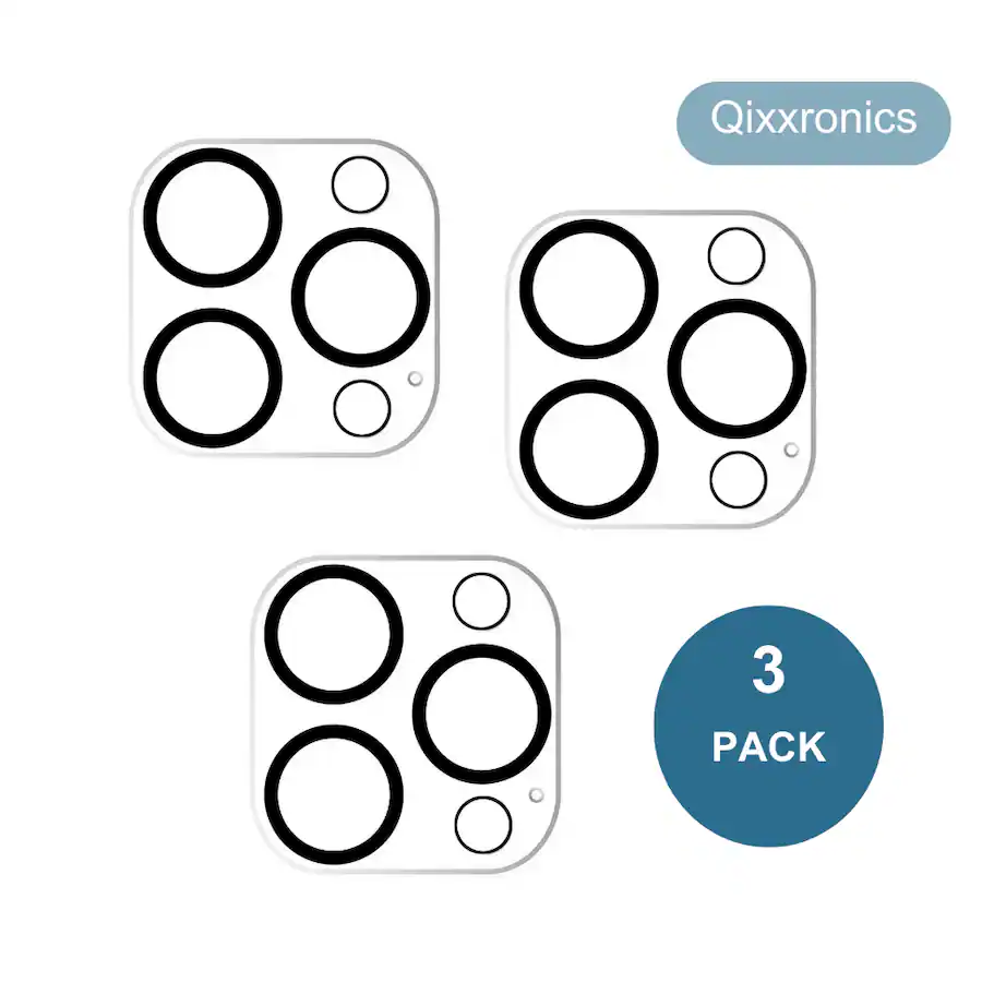 Qixxronics 3 PACK for iPhone 13 Pro Max Camera Lens Protector Tempered ...