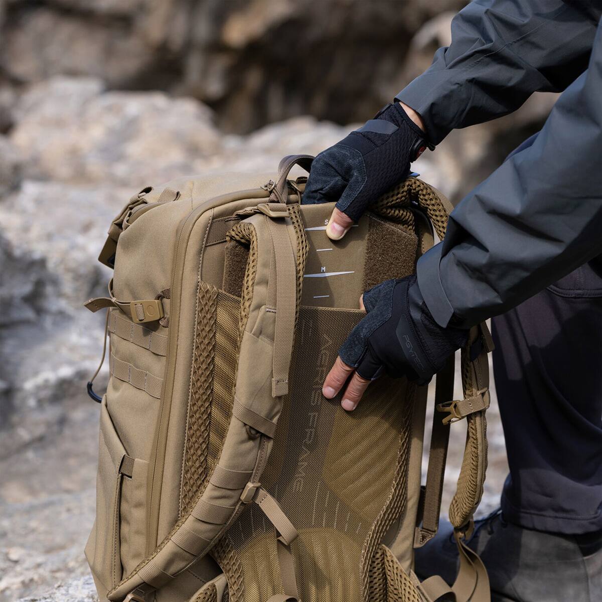 Alt View 4. PGYTECH - PGYTECH OneMo Tactical Backpack - 35L, Coyote Brown.