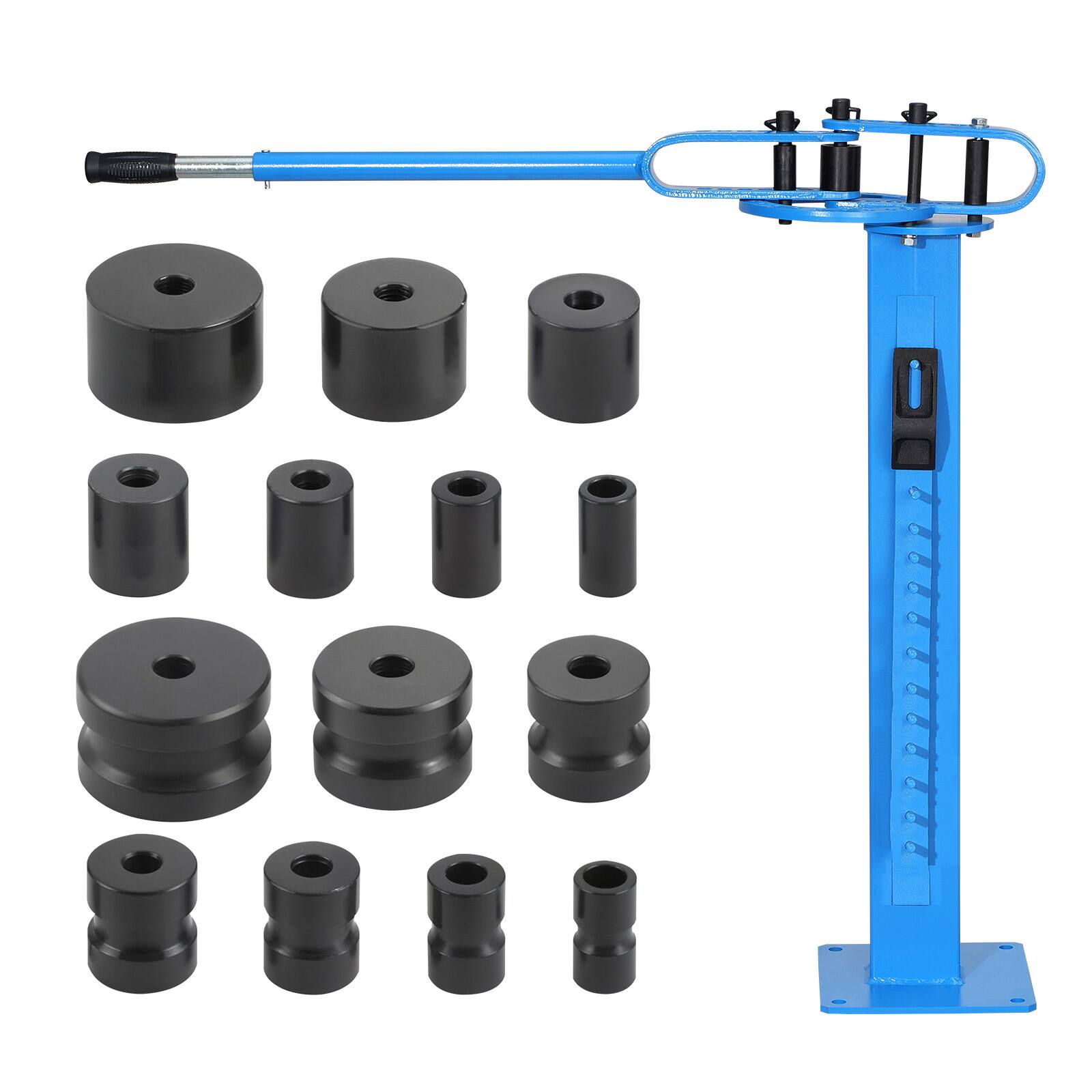Alt View 5. VEVOR - Manual Bending Machine, Pipe Tube Bender with 14 Bending Dies, 200° Heavy-Duty Tube Bending Tool - Blue.