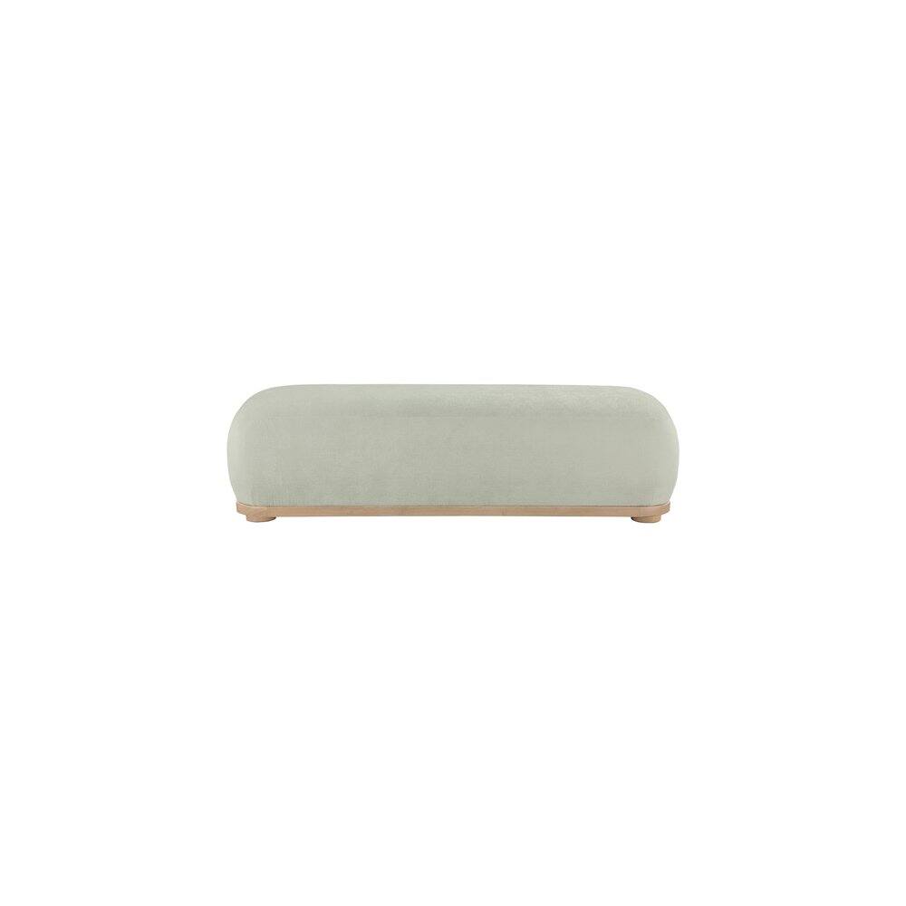 Alt View 2. Meridian Furniture - Calum Mint Chenille Fabric Bench - Blue.