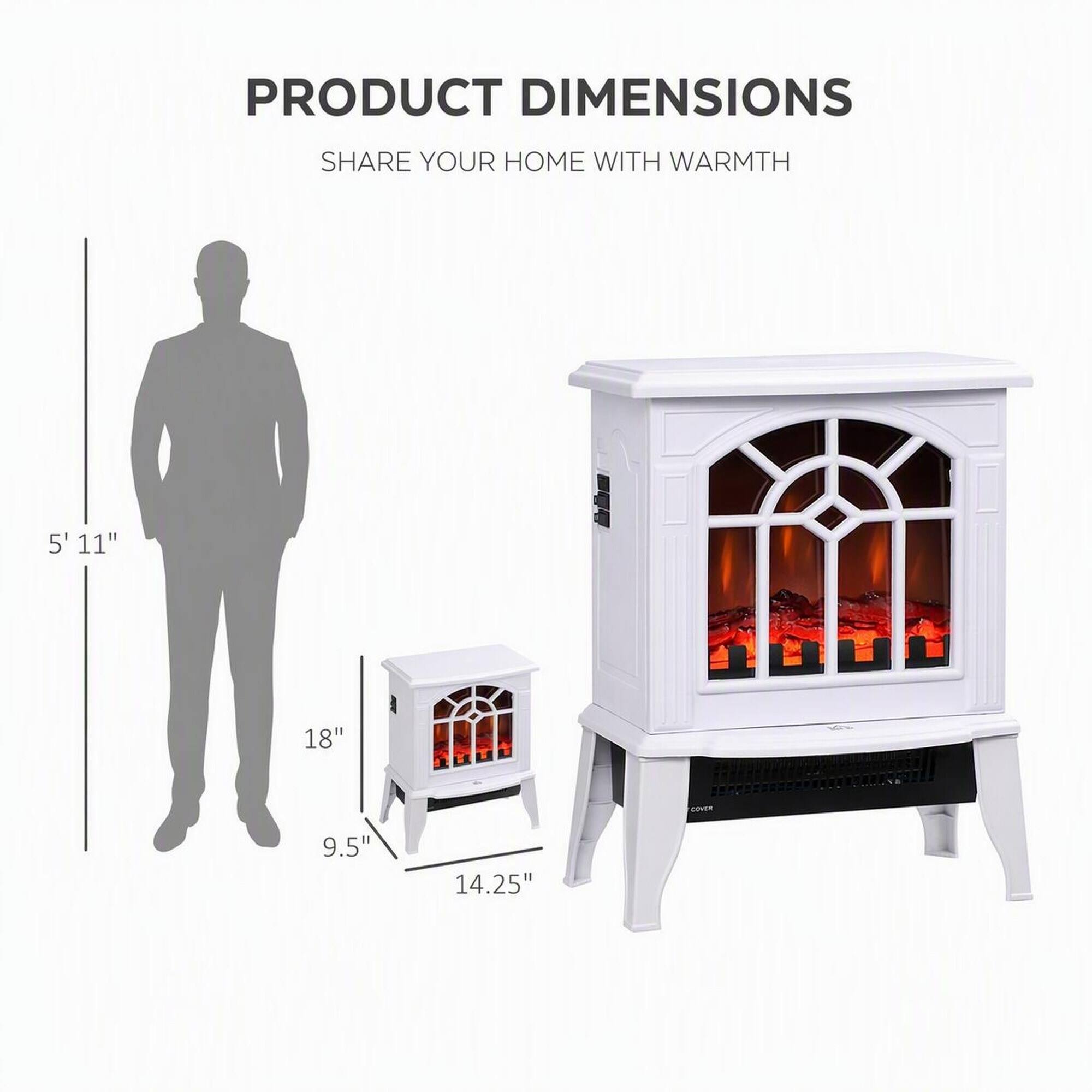 PRODUCT DIMENSIONS  
SHARE YOUR HOME WITH WARMTH  
5'11"  
18"  
9.5"  
14.25"